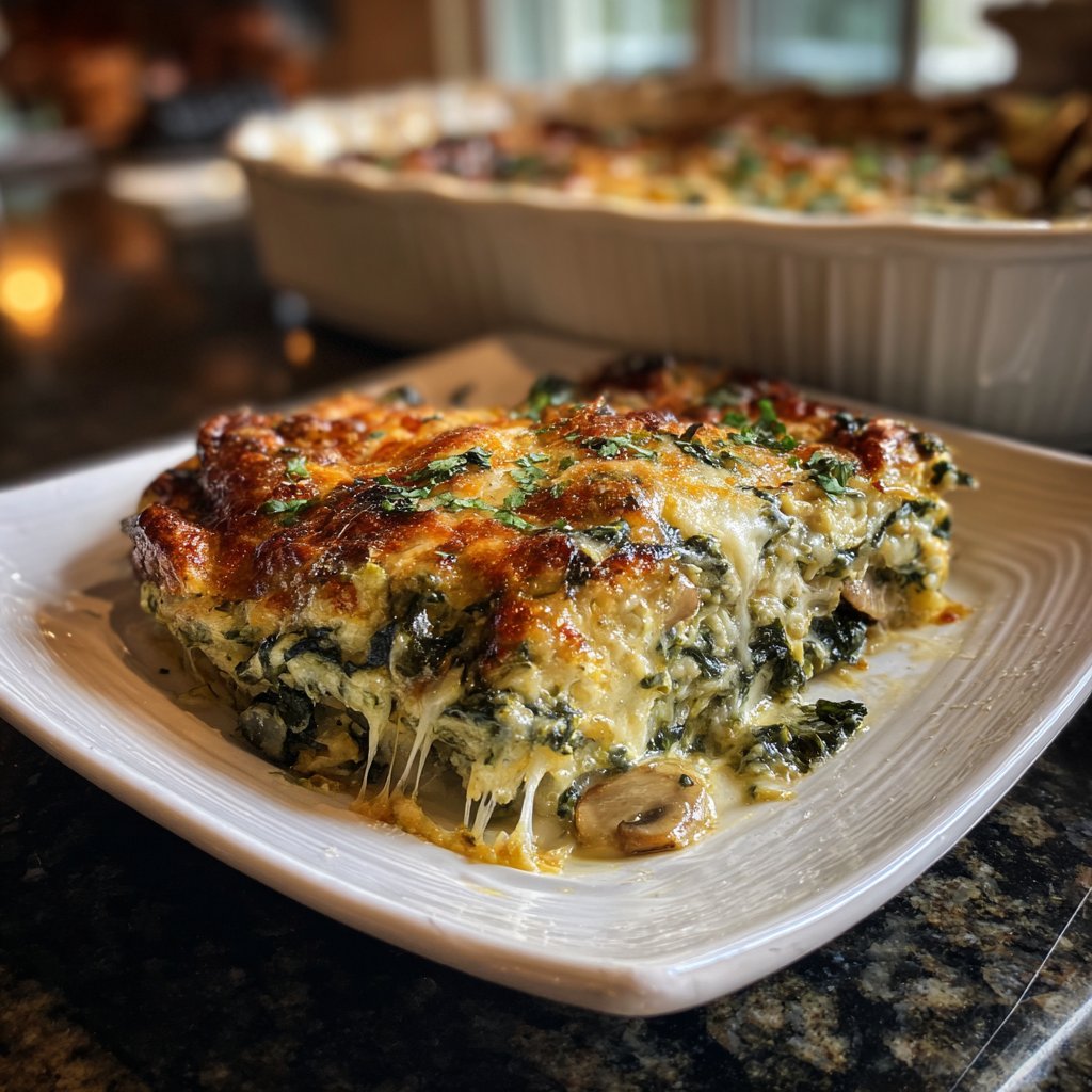 Sunday Spinach Mushroom Bake