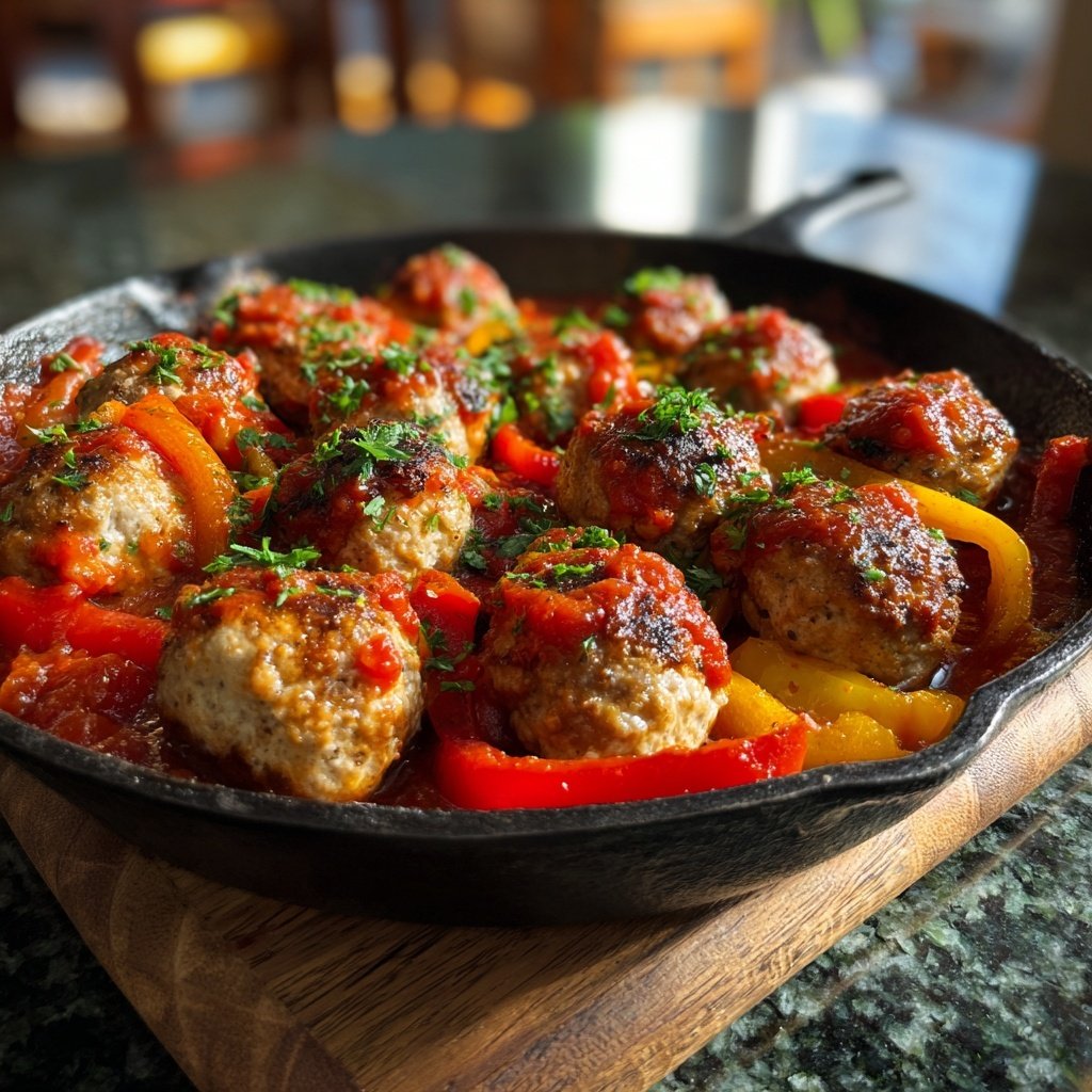 Ground Turkey Meatball Skillet