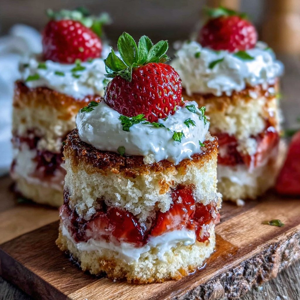 Strawberry Angel Food Shortcake Cups