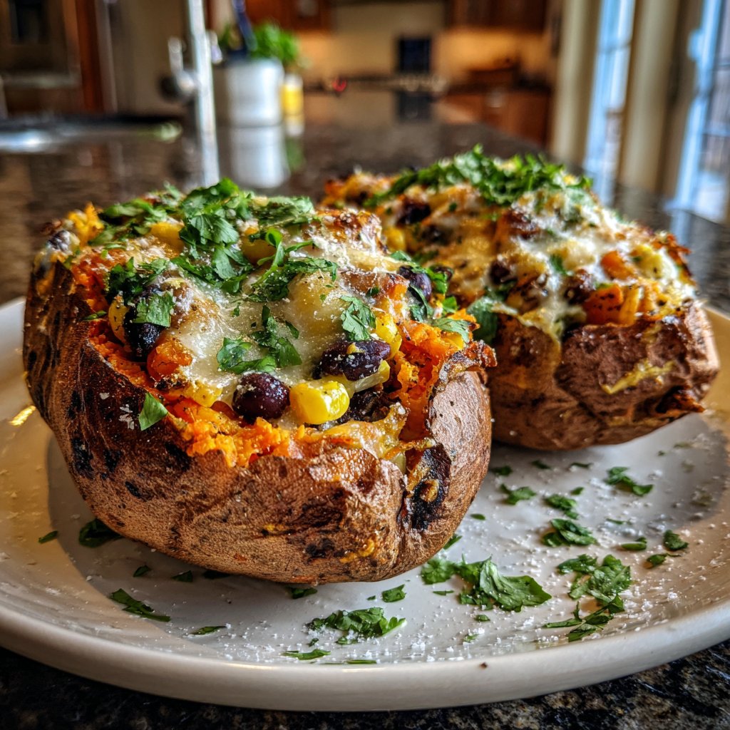 Valentine Dinner Stuffed Sweet Potatoes