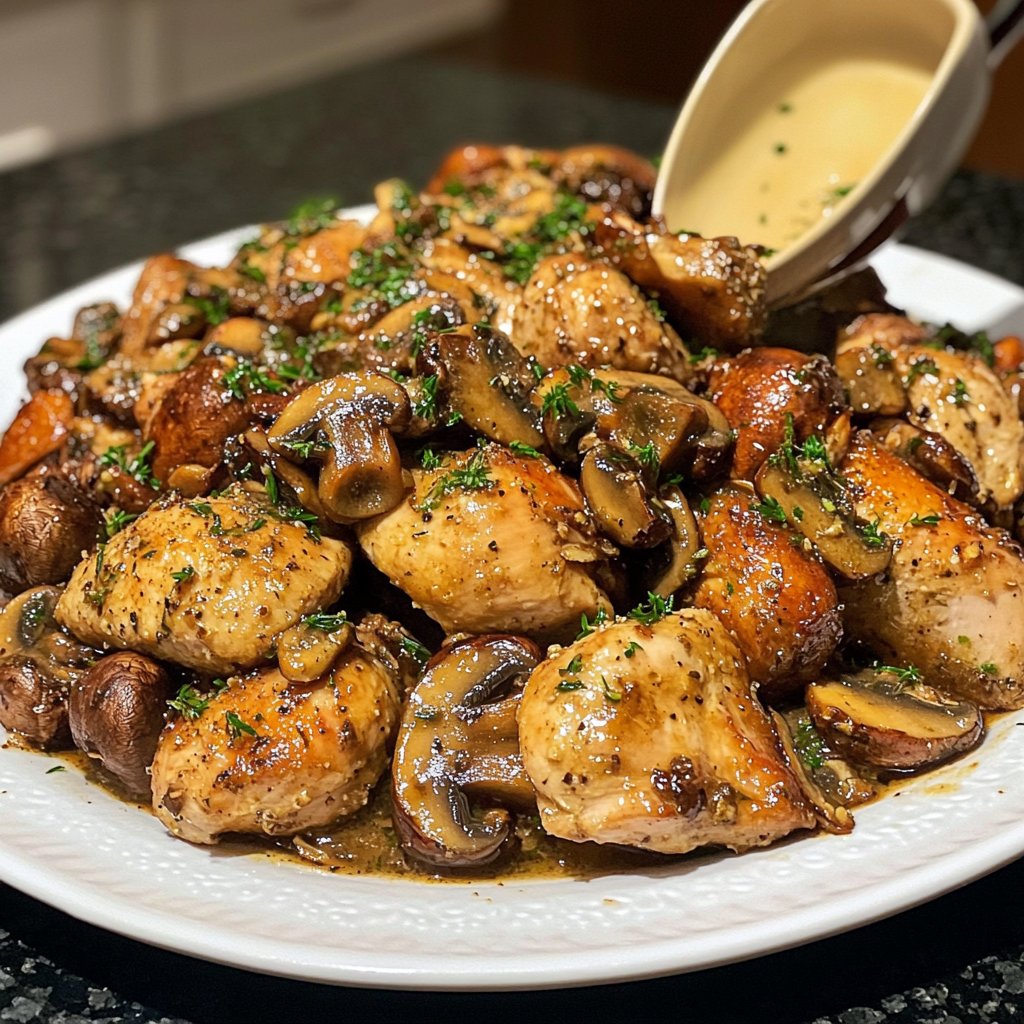 Healthy Crockpot Chicken with Mushrooms