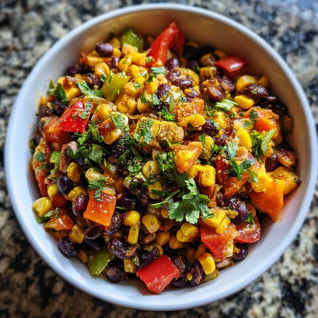 Jamaican Spiced Corn and Bean Salad