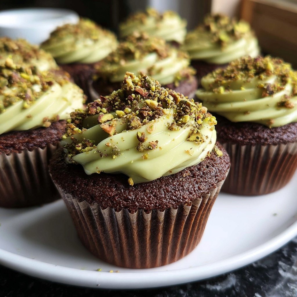 Chocolate Pistachio Cupcakes