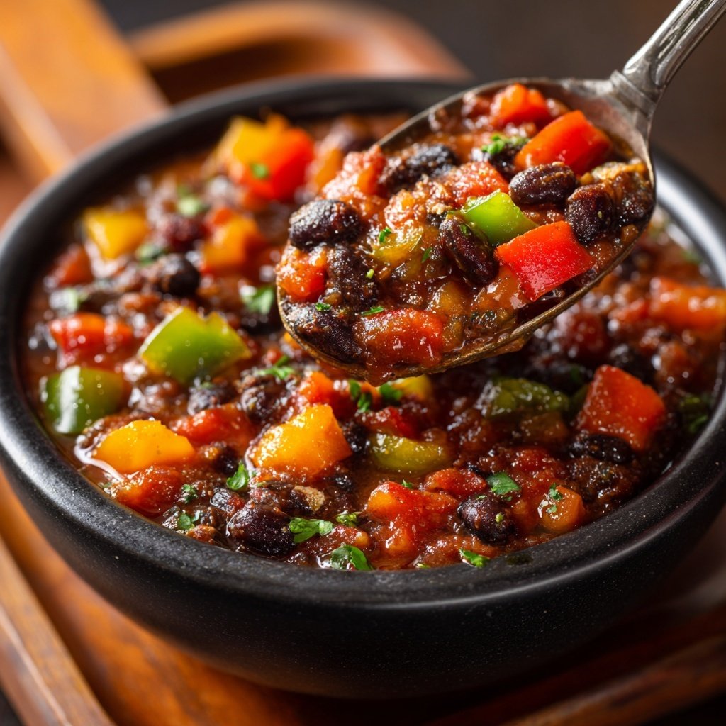 Healthy Crockpot Black Bean Chili