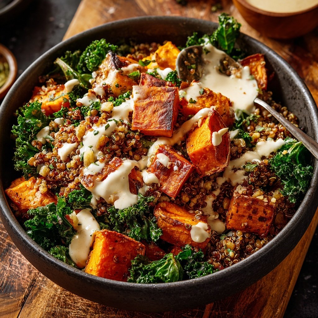 Roasted Veggie Lentil Grain Bowl