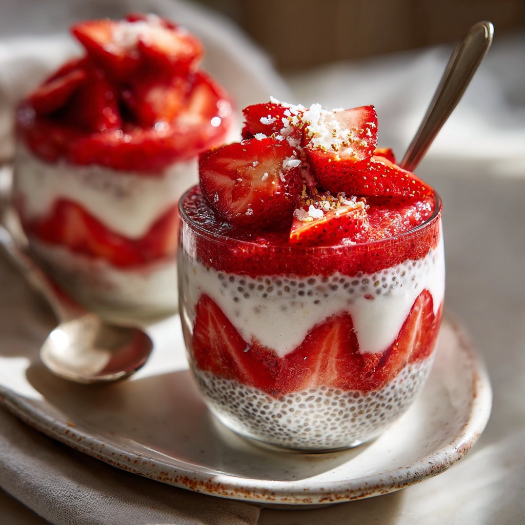Strawberry Coconut Chia Parfaits