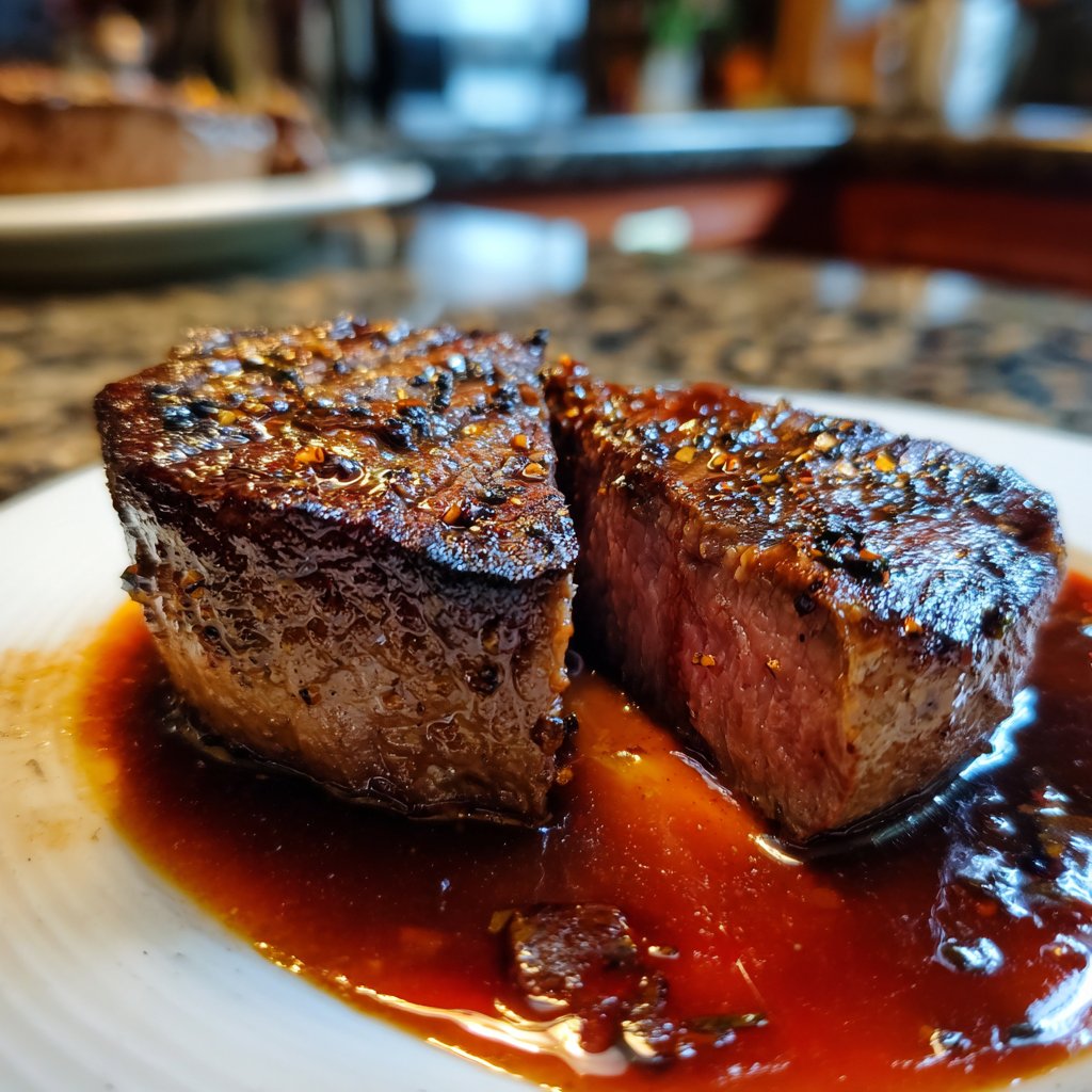 Romantic Filet Mignon with Red Wine Sauce