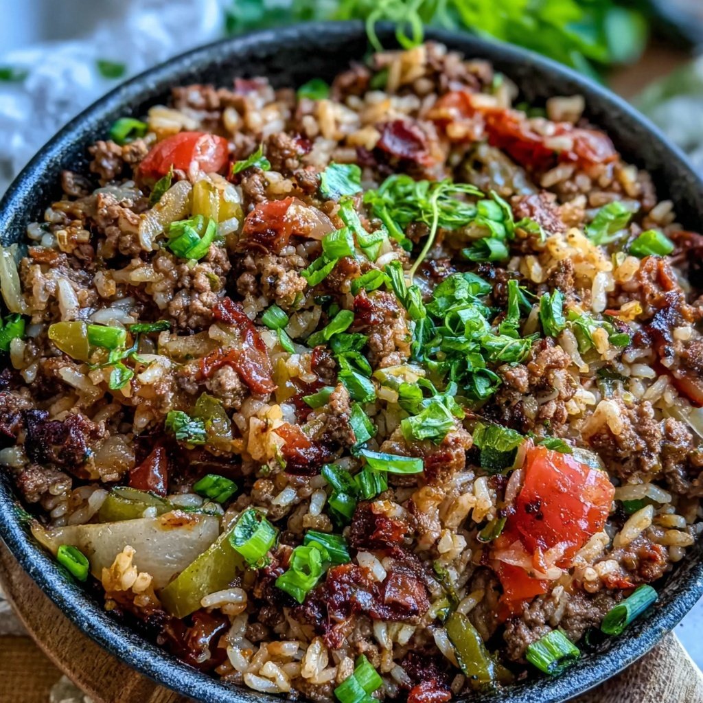 Hamburger Meat Taco Rice Skillet