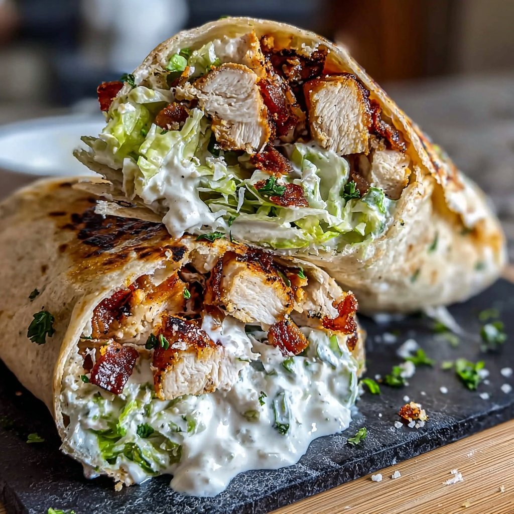 Easy Lunch Chicken Caesar Wrap