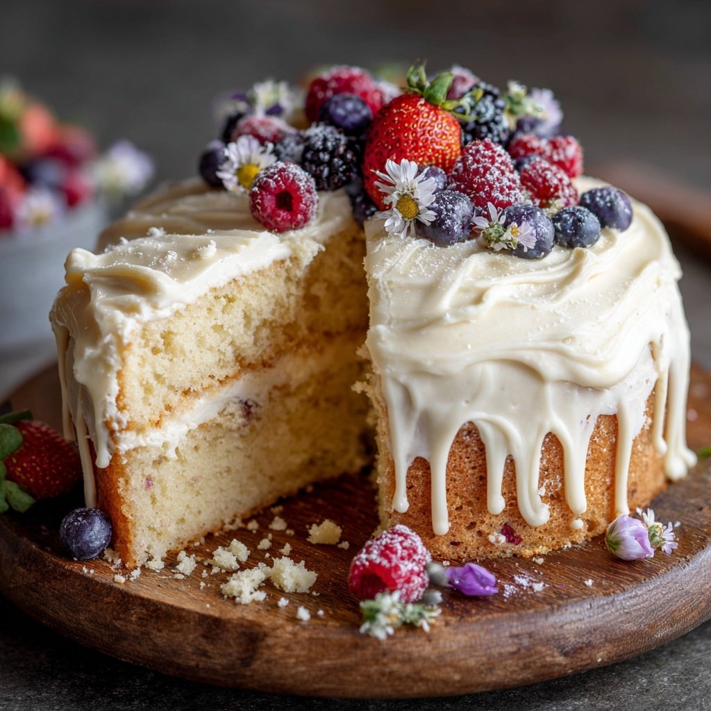 Soft Vanilla Bean Spring Cake